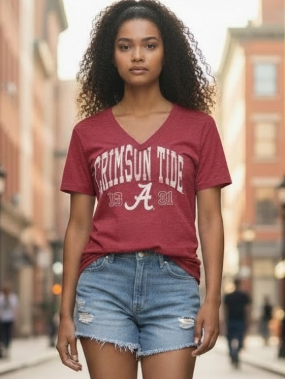 Women's Crimson Tide V-Neck Graphic Tee - Crimson